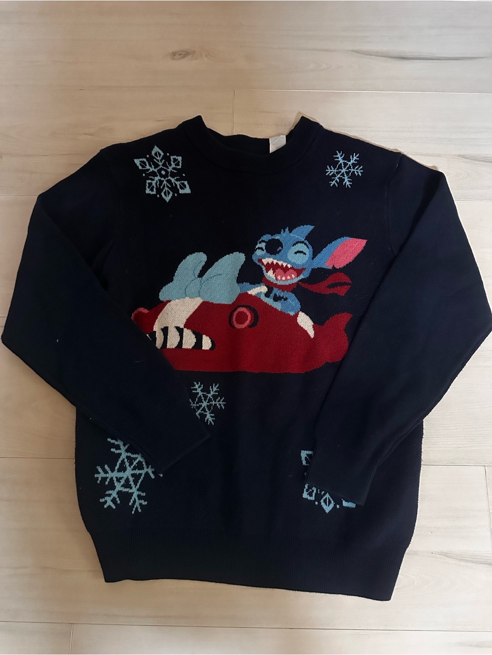 Disney Navy Long Sleeve Stitch Christmas Sweater Size XS 0235
